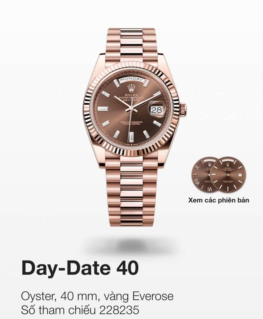 First Copy Rolex Day-Date 40 Rose Gold men’s watch front view