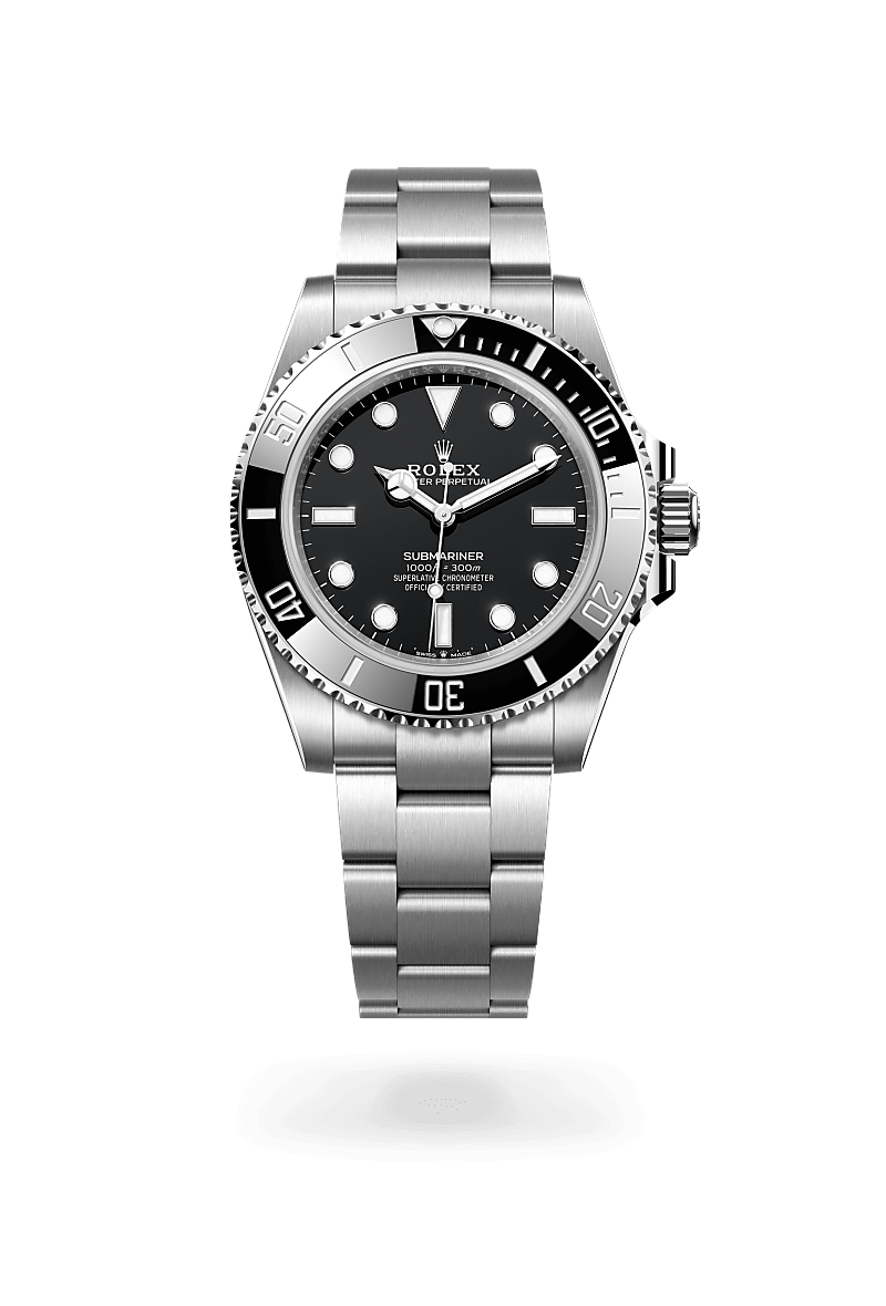 Rolex Black Dial Submariner Silver Chain