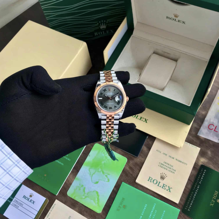 Rolex Dual Tone Datejust Watch with box