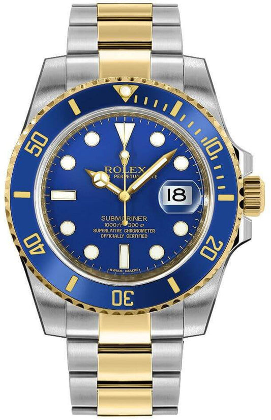 Rolex Submariner Silver Gold Watch