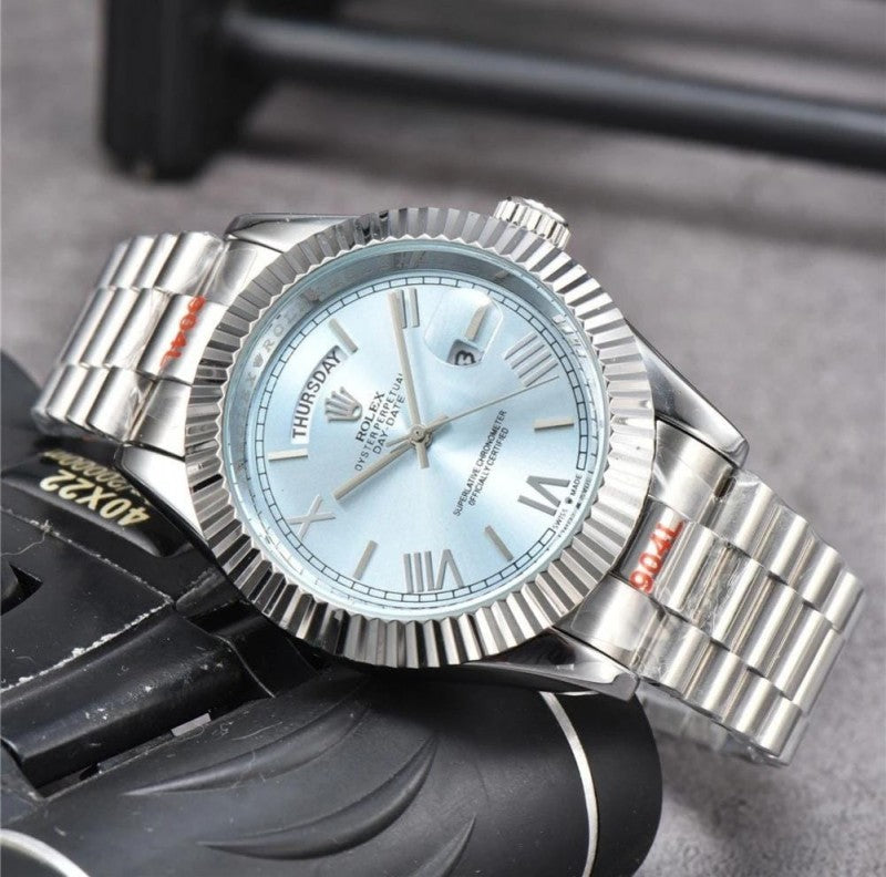 Rolex Day-Date Mens Silver Watch