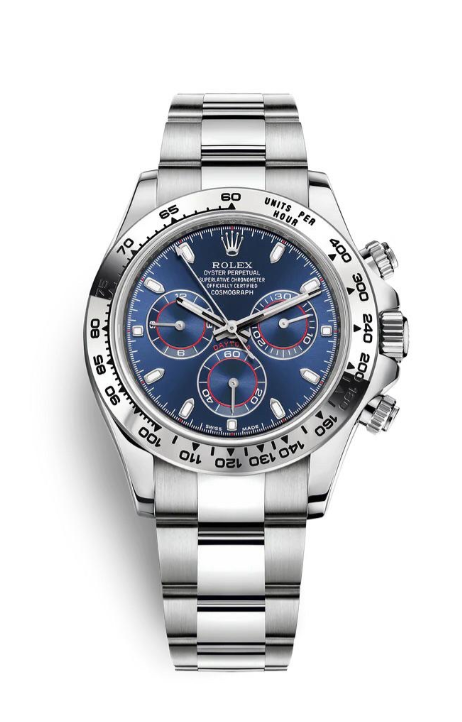 Rolex Cosmograph Daytona Blue Dial Silver Watch