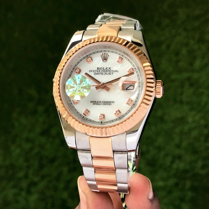 Rolex Date Just 41 Diamond Numbers Dual Tone Watch