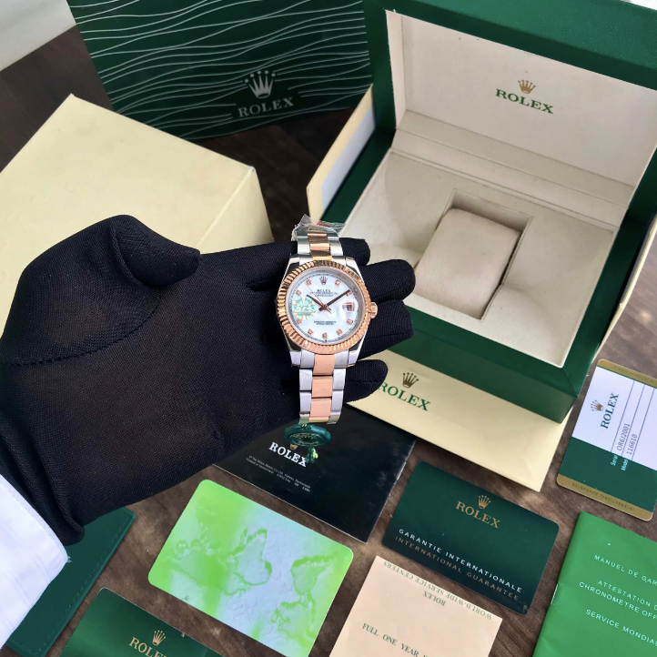 Rolex Date Just 41 Diamond Numbers Dual Tone Watch