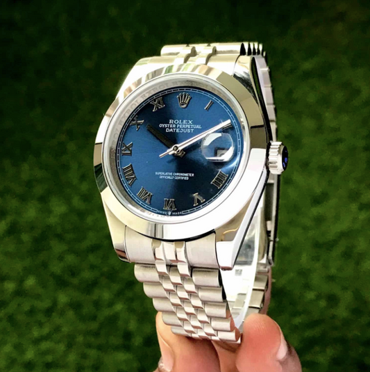 Rolex Datejust 41 Silver Blue Dial Mens Watch