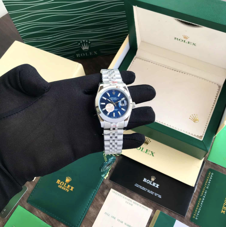 Rolex Date Just 41 Stainless Steel Silver Blue Dial Watch