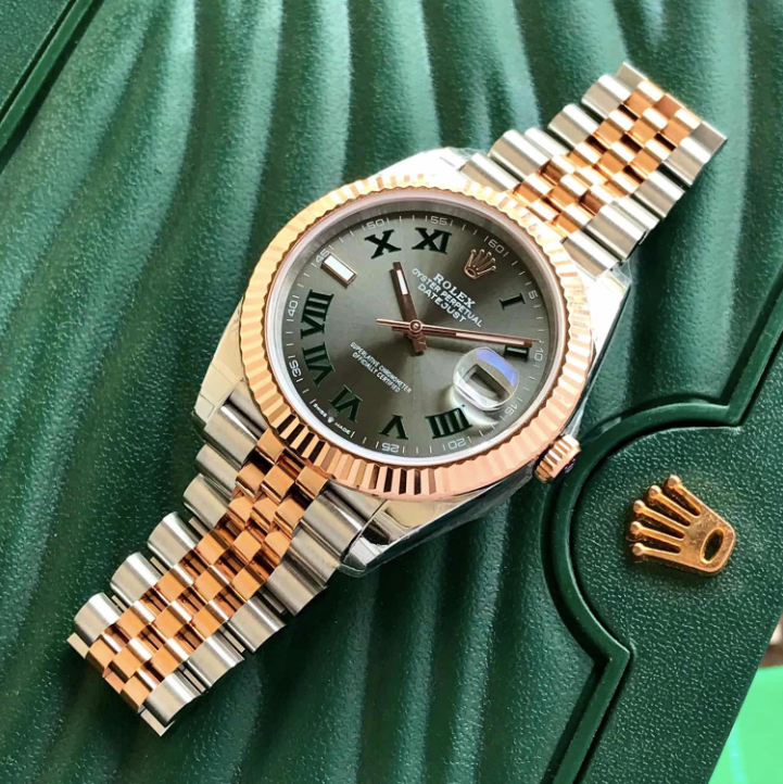 Rolex Datejust Roman Jubilee 41mm Steel and Everose Gold Swiss ETA Men’s Watch