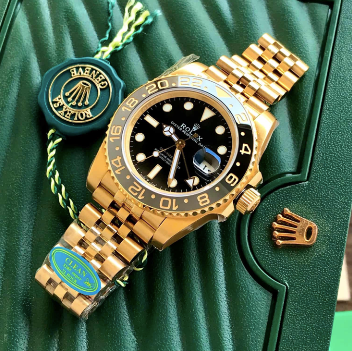 Rolex GMT Master 2 Gold Swiss ETA Automatic Mens Watch