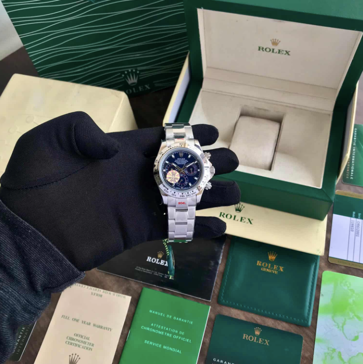 Rolex Cosmograph Daytona Blue Dial Silver Watch